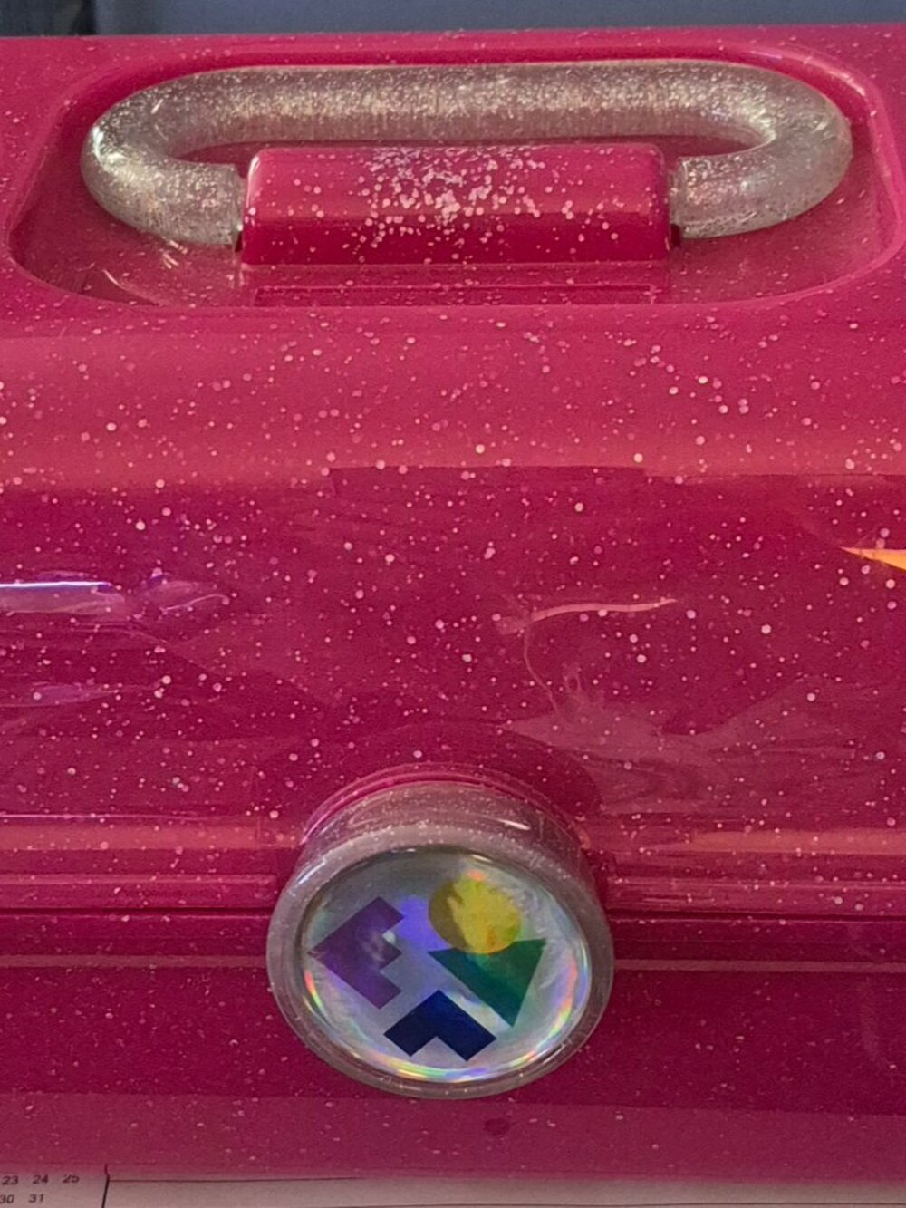 Caboodles On-The-Go Girl Cosmetic Case Deep Pink Sparkle Fun Storage w/Mirror GC